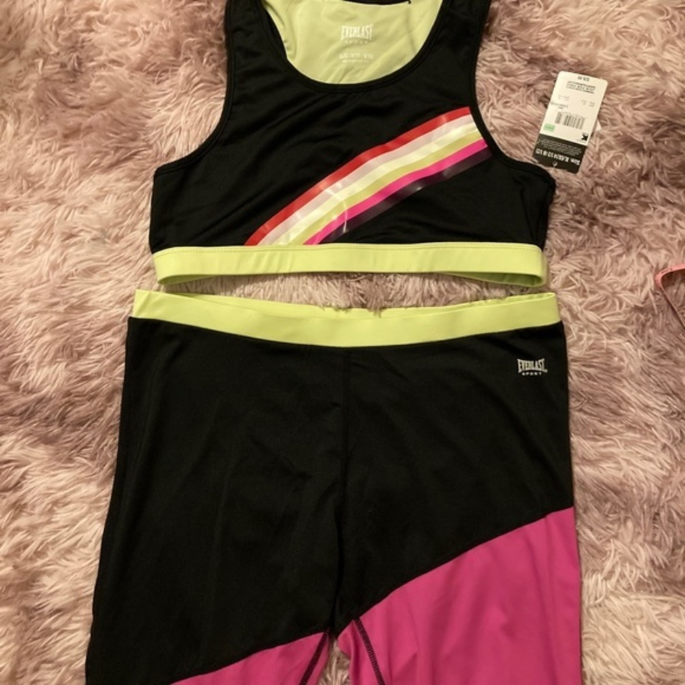 NWT Everlast workout set sports bra and leggings size Girls XL